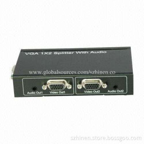 Superior Manner VGA Splitter 1 x 2 with Audio, Supports Highest Video Amplifier Bandwidth to 500MHz